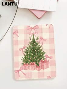 1pc Pink Plaid & Christmas Tree Pattern Tablet Protective Case, Compatible With IPad 10.2", IPad Pro 11" 2020/2021/IPad (A16) 11" 11th Gen 2025, IPad 9th/10th Gen, IPad Air 4th 10.9", Galaxy Tab S6 Lite 10.4", /, Anti-Drop, With Pencil Slot, Sleep/Wake Support, Romantic Gift For Friends And Family