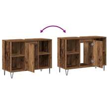 vidaXL Badezimmer Schrank Altholz 80 X 33 X 60 Cm Holzwerkstoff - Giallo - Visualizzare 10
