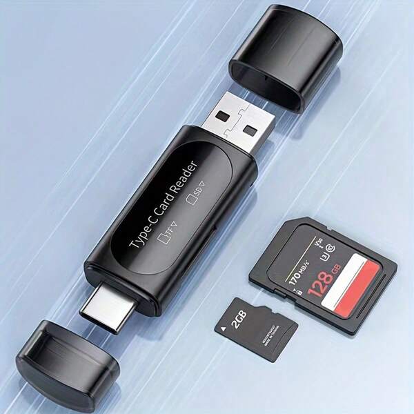 4-In-1 Type C/USB A Card Reader For Sd/Micro SD/SDXC/SDHC Dual Card Slots