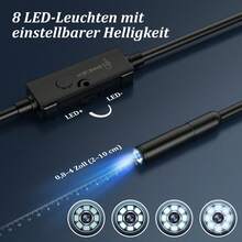 Ennovor 1920 HD Smartphone Endoscope Camera With Illumination Lights, 8 LED Lights, No WiFi Required, IP67 Waterproof, Compatible With Android And IOS Tablets (16.4ft/5m) - Black - View 5