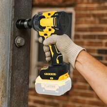 550N Wireless Electric Wrench, Suitable For 20V MAX Slide Interface Battery, Brushless Electric Impact Wrench Screwdriver ,  Compatible With Daweal Electric Tool, Suitable For Car Repair And Household Tools, Christmas  Gift Giving (No Battery) - Yellow - View 4