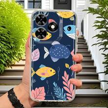 Funda de teléfono Fish School Wandering compatible con Transsion Hot10 Hot10s Hot12 Hot12Play Hot20 Hot20Play Hot20i Hot20S Hot30Play Hot30i Hot40 40Pro Note30 Note305G Note30Pro4G Pop7 Pop7Pro SparkGo2023, funda de teléfono TPU a prueba de golpes de cobertura completa, funda protectora de moda simple y suave a prueba de golpes - Colores mixtos - Ver 3