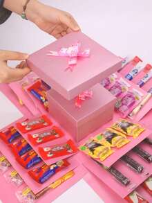 1 件爆炸礼盒套装惊喜礼物照片盒创意多功能 DIY 剪贴簿相册配件多层设计零食礼盒，情侣生日求婚情人节母亲节毕业派对圣诞节欢乐派对装饰