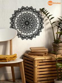2pcs 10.82x21.65inch Islamic Mandala Style Pattern Home Decor Wall Stickers, Self-Adhesive Waterproof Removable Wall Decals For Home Wall Decoration