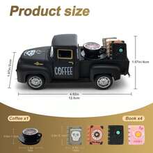 1 món đồ trang trí hình xe tải cổ điển, có logo sách và cà phê, thích hợp cho quầy cà phê, nhà bếp kiểu nông trại, phụ kiện quán cà phê, trang trí khay nhiều tầng, vật trang trí trung tâm bàn cà phê, trang trí nhà cửa. - Nhiều màu - Xem 10