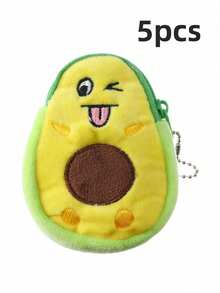 卡通牛油果零钱包，儿童可爱毛绒背包挂件 - 彩色 - 查看 18