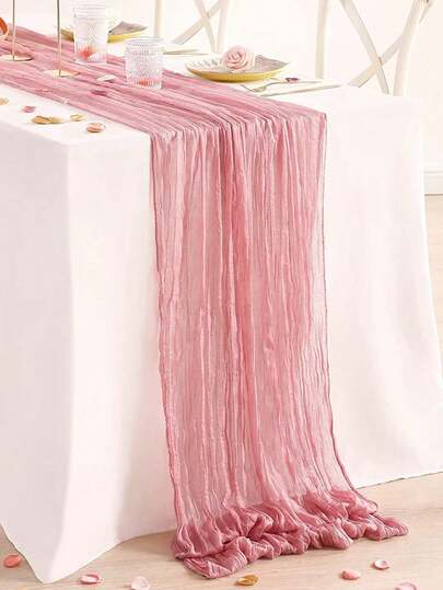 1/2/5 قطعة من رواق الطاولة المطوي الوردي، مفرش طاولة رومانسي، غطاء طاولة ذو لون واحد، علم الطاولة، ديكورات طاولة لحفلات الزفاف وأعياد الميلاد وحفلات الاستحمام، ديكورات حفلات الزفاف وأعياد الميلاد والذكرى السنوية والخطوبة، لوازم الحفلات، ديكورات عيد الحب، ديكورات المنزل للمناسبات، ديكورات غرفة الطعام والمطبخ والمدفأة، هدايا أعياد الميلاد، ديكورات المطاعم