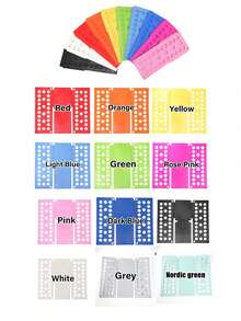 衬衫折叠板、衣物折叠板、塑料洗衣折叠架、家用收纳工具、T恤折叠板、T恤折叠器、衣物折叠板、塑料洗衣折叠架、可调节塑料衣物折叠板、便捷衣物整理器、多孔设计方便居家收纳、成人儿童适用 - 彩色 - 查看 9