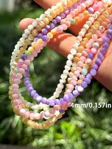 3-4mm Natural Seashell Beads, Colorful Disc Shaped Spacer Beads For DIY, 1 Strand Of Approx. 220pcs High Quality Shell Beads, Suitable For Making Bracelets, Necklaces, Earrings And Jewelry Accessories - Multicolor - View 8