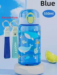 1PC 550ML Cartoon Cute Animal Pattern High-Value Water Cup With Bounce Cover Design, Anti-Fall And Leak-Proof Durable Transparent Water Bottle, Outdoor Sports Travel Portable Water Bottle, Outdoor Sports, Travel, Daily Household, Back To School Supplies - Multicolor - View 17