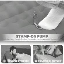 Sleeping PadsTapete de dormir doble autoinflable colchón de camping para 2 personas colchón doble portátil tapete de camping bomba de pie integrada senderismo coche playa zacate tour picnic etc. 84.64 xSleeping Pads - azul - Ver 3