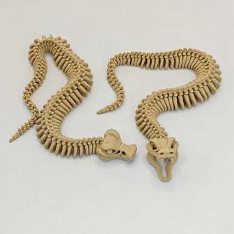 3D Printed Home Decor Figurine, Snake Skeleton With Movable Jaw, Suitable For Home Decoration