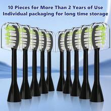 Compatible With  One Series Sonicare Electric Toothbrush Replacement Brush Heads,For  One HY1100 HY1200 BD100/AZ Series Electric Toothbrush,10 Pack (Shadow Black, Medium){Inchcolor_nameinch:InchShadowBlackinch,Inchsize_nameinch:Inch1Count(Packof10)Inch} - 暗影黑 - 查看 8