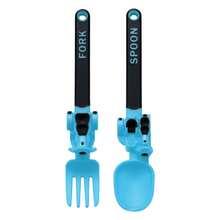 2 Stücke/Set, Kinderbesteck-Set, Motorrad Gabel und Löffel, PP Cartoon Baby Fütter-Set, Baby Löffel, Fütter-Gabel, Kleinkind Selbstfütter Besteck, Kinderbesteck-Set, geeignet zum Lernen und Üben, Essen, Mittagessen, Schule, Camping, Kleinkind Geschirr, Halloween und Ostern Geschenke.