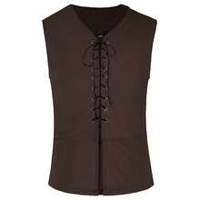 COS Renaissance Vest Carnival Halloween Vest Costume Cosplay, Role-Playing Costume, Performance Costume - Coffee Brown - View 2