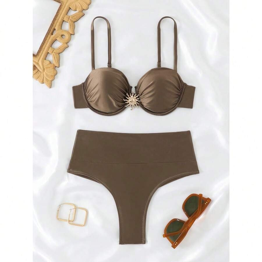 RWX VEST Adult Bikini With Structured Top And High-Waisted Bottom 2025 XX538 - Marrón Mocha - Ver 1