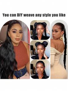 2pcs Long Braided Ponytail Wigs, With Hair Ties, Circular Straight Synthetic Wigs, Natural Soft, Suitable For Women Daily Wear, 26 Inches, 30 Inches, 34 Inches, Wine Red - Burgundy - View 11