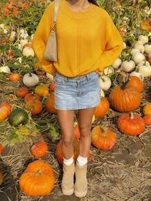 2025 Autumn/Winter New Casual Fashion Retro Chic Cable Women's Winter Sweater Knit Pullover Women Knitted Sweater Casual Basic Going Out Outfits Halloween Clothes Christmas Clothes New Year Outfits Fall Winter Clothes