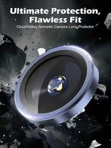 3片装铝合金相机镜头保护膜，兼容 17/16/16e/15/14/13/12/11 Pro Max - 钢化玻璃膜，带超强粘环，防摔，相机镜头保护膜，红色 - 藏蓝色 - 查看 2