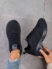 女士新款低帮系带休闲鞋，厚底增高日常通勤鞋，黑色套脚女鞋，日常女士休闲运动鞋