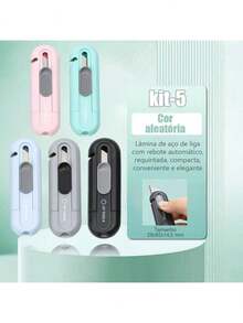 Mini Cardboard Paper Cutter/Stationery Knife With Retractable Blade - 彩色 - 查看 1