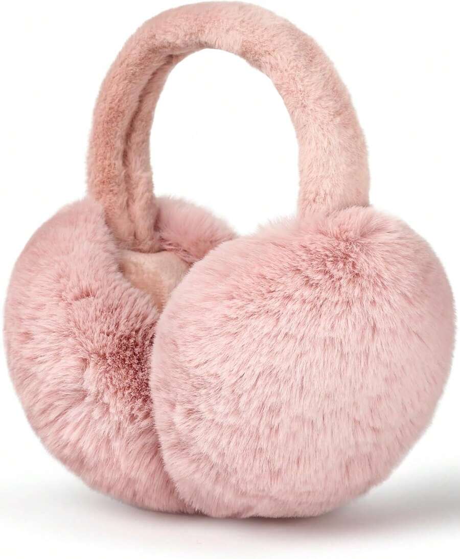 Ear Muffs Winter Women Men Soft Earmuffs Cute Ear Covers Cold Weather Fluffy Ear Warmers Headband Winter Accessories,26339496 - 玫紅色 - 查看 1