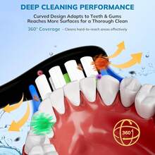 Replacement Toothbrush Heads For  Sonicare - 8 Pack Soft Gentle Bristles Compatible With Most Sonicare Click-On Electric Toothbrushes (Black){Inchcolor_nameinch:Inch8pBlackinch} - 8p黑色 - 查看 3