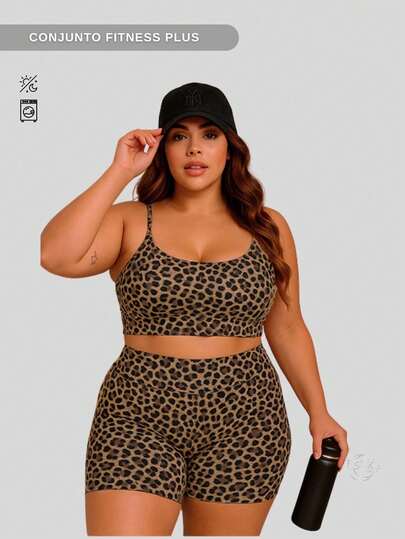 Conjunto Fitness Básico Casual Top e Short Em Suplex Com Bojo Removível E Forro Interno