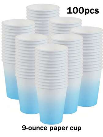 100/50/25/10 Disposable Paper Cups, 9-Ounce/230ml Paper Cups, Disposable Beverage Cups, Disposable Coffee Cups, Beverage Cups, Cold Drink Cups, Hot Drink Cups, Coffee Cups, Meal Cups, Holiday Party Supplies, As Well As Accessories For Birthday Parties, Weddings, Homes, And Offices