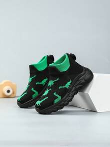 Kids Mesh Slip-On Athletic Shoes, Breathable Outdoor Casual Sneakers - Black - View 6