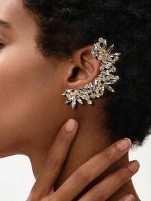 女士时尚首饰，个性化耳环套装，镶嵌人造宝石，优雅别致，特别耳环，奢华夹式耳环 - 彩色 - 查看 10