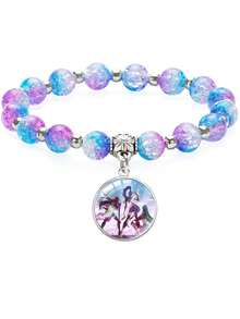 1pc KPOP Bracelet, Cartoon Character Pattern, Minimalist & Fashionable Couple Bracelet, KPOP Fan, Friend, Collectible Toy, Holiday Decor, Birthday Gift - Multicolor - View 11