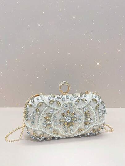 Glitter Women's Handbag, Glamorous Glitter Decor, Sequins, Luxury, Sparkling Sequin Decor, Clutch Purse For Evening Dress, Evening Bag, Party Bag, Faux Pearl, Sequins, Suitable For Party Girls, Women, Brides, Perfect For Party, Wedding, Prom, Formal Occasion, Best Gift For Women