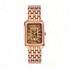 Fossil Đồng hồ đeo tay nữ Raquel Square Series: Vỏ và dây đeo bằng thép không gỉ, mặt kính pha lê, máy quartz ba kim ES5323 - Đồng + Đồng - Xem 9
