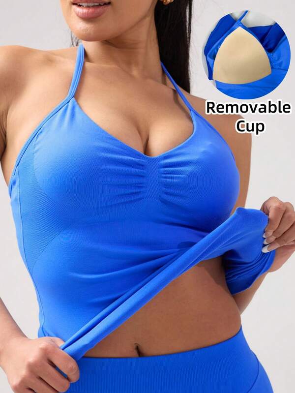 Women Yoga Sports Bra Sleeveless Workout Crop Top Stretchy Fitness Activewear Gym Breathable Vest