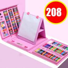 208 piezas/Set Combo de herramientas de pintura para estudiantes, incluye pinceles y bolígrafos de acuarela, lavables (patrones, accesorios y colores surtidos al azar, sin papel de dibujo incluido), set de pintura para principiantes, regalo de Navidad, vuelta al colegio, graduación, suministros de campus, recuerdo de fiesta en casa - Multicolor - Ver 19