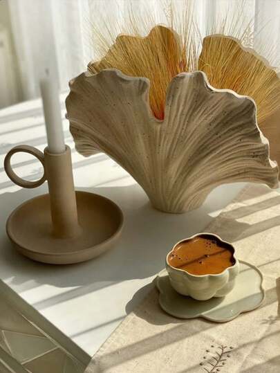 1pc Resin Sand Texture Ginkgo Leaf Vintage Table Centerpiece, Minimalist Dining Table Decor / Wedding Table Decor