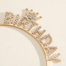 شريط رأس من سبيكة الزنك بعبارة "عيد ميلاد سعيد" للنساء - الذهبي - مشاهدة 2