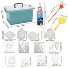 30/42件神奇DIY手工玩具套装，12种颜色自由搭配，神奇水宝宝造型套装玩具，手工套装，可爱动物模具、水果模具、糖果模具，可自由挤入颜料进行搭配，创意男孩女孩游戏，锻炼儿童想象力和动手能力，益智桌面游戏和玩具，校园科普教育