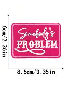 2pcs 'Somebody's Problem' Embroidered Iron On Patches, Cute Iron-On/Sew-On Appliques Patch For Trucker Hats, Jeans, Shirts, Jackets And Bags, Casual Apparel & Accessories-Halloween,Christmas,Fall,Winter, Supplies, TZZF - 彩色 - 查看 4