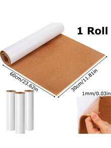 自粘软木垫卷 - 1/2/3毫米厚复合木衬垫，适用于架子、支架和搁板 - 天然棕色软木板，适用于家庭和办公室收纳整理、软木板、钉板、愿景板 - 彩色 - 查看 14