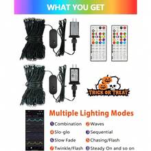 Connectable Red And White Christmas String Lights, 2Pack Total 164FT 400LED Christmas Lights For Outdoor/Indoor, Plug In Tree Lights With 8 Modes, String Lights For Christmas Decorations Holiday - APP RGB - View 8