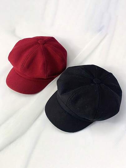 1 Pieza Boina de unicolor vintage para niños, gorra de estilo periodista unisex para niños pequeños y niños, cálida y con estilo para dar forma a la cabeza, perfecta para el uso diario en primavera/otoño y atuendos con estilo retro