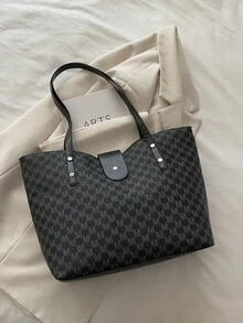 Nueva bolsa de hombro versátil y elegante para mujer con patrón floral retro de lujo