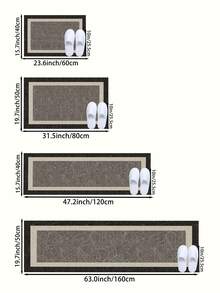 1片深色简约图案硅胶植绒厨房地垫。高吸水性、防滑、耐用、易于清洁。可用作厨房、浴室、洗衣房、走廊地垫或房间装饰。 - 黑色 - 查看 3