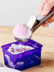1pc Stainless Steel Cream Dipper, Dual-Purpose Ice Cream Ball Scoop, Ice Cream Fruit Spoon, Ball Scoop - Multicolor - View 7