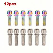 6 szt. kolorowych śrub prętowych – śruba do kierownicy rowerowej M5 * 20 mm ze stali węglowej o wysokiej wytrzymałości, z podkładką, wysoka twardość, odporność na korozję i wysoką temperaturę, odpowiednia do jasnych kolorów rowerów górskich, szosowych, składanych, akcesoriów rowerowych, części do rowerów górskich i trwałych części rowerowych - Wielokolorowe - Zobacz 18