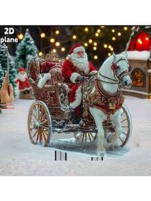 1pc Classic Acrylic 2D Flat Reindeer Garden Stake - Holiday Outdoor Christmas Decor, Freestanding, Animal Themed, Battery-Free