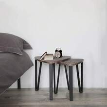 FurnitureR Juego de 3 Mesas auxiliares Triangulares Mesita Auxiliar Mesa de Centro Mesita Auxiliar Minimalista Moderna para Sala de Estar y balcón Hogar y Oficina Chocolate - Chocolate - Ver 6