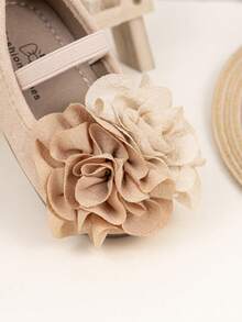 儿童优雅花朵装饰平底鞋，时尚派对鞋 - 粉色 - 查看 6